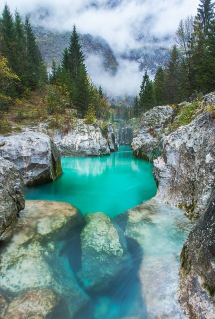 Exit from great Soča Gorge